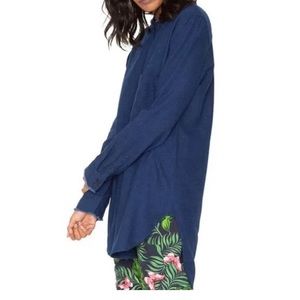 NWT: Sandrine Rose Mandarin Denim Shirt